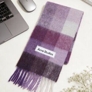 Acne Studios Purple Checkered Scarf